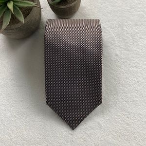 Umberto Bilancioni Checkered Pattern Silk Neck Tie (Brown/White/Blue)